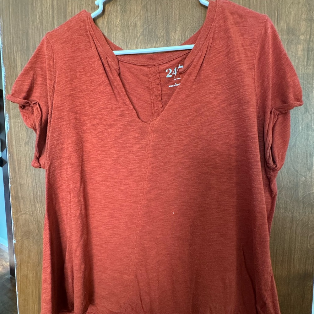 Women's Maurice’s 24/7 V-Neck Rust Top